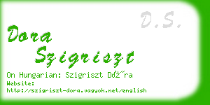 dora szigriszt business card
